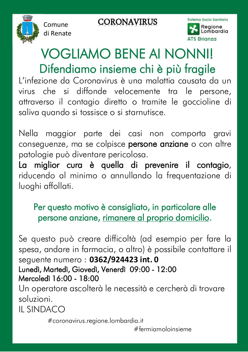 Coronavirus - vogliamo bene ai nonni