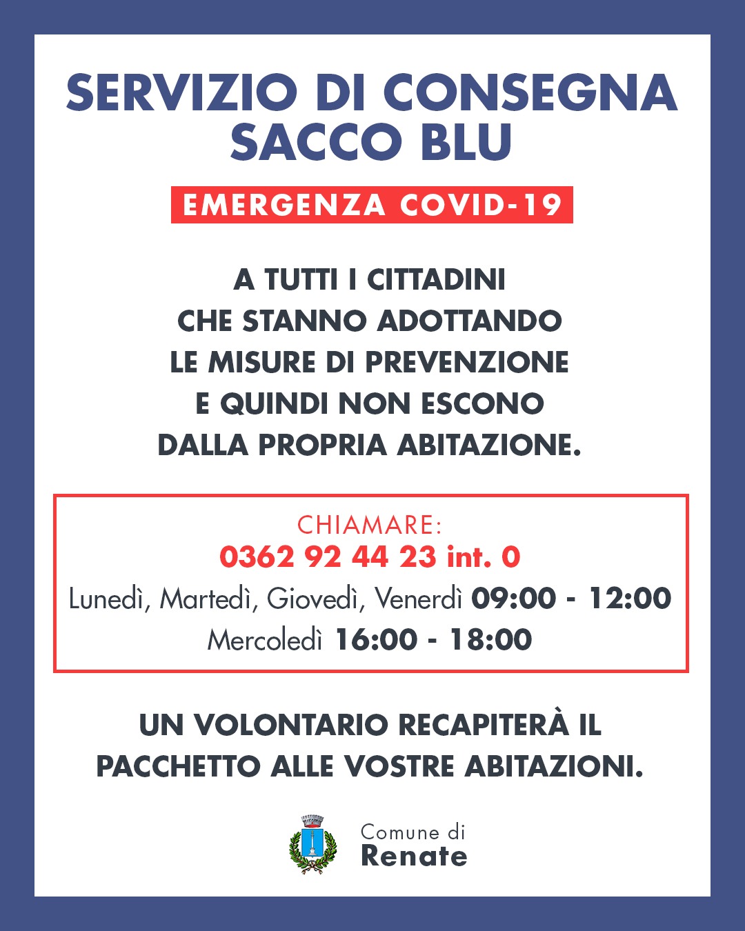 Sacchi blu a domicilio 